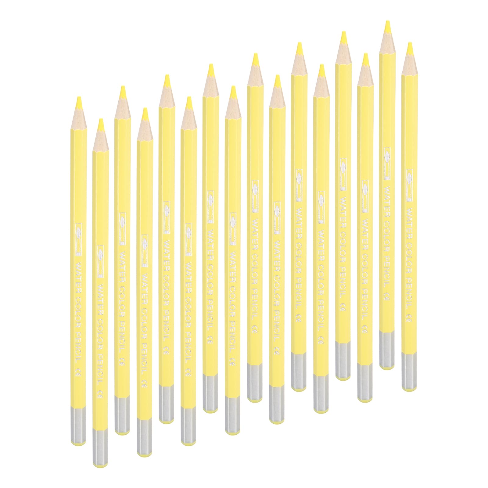 sourcing map Water Soluble Fabric Pencils, Tailors Chalk Fabric Pencils for Sewing Embroidery Quilting Dressmaker DIY Craft Pack of 15(Lemon Yellow)
