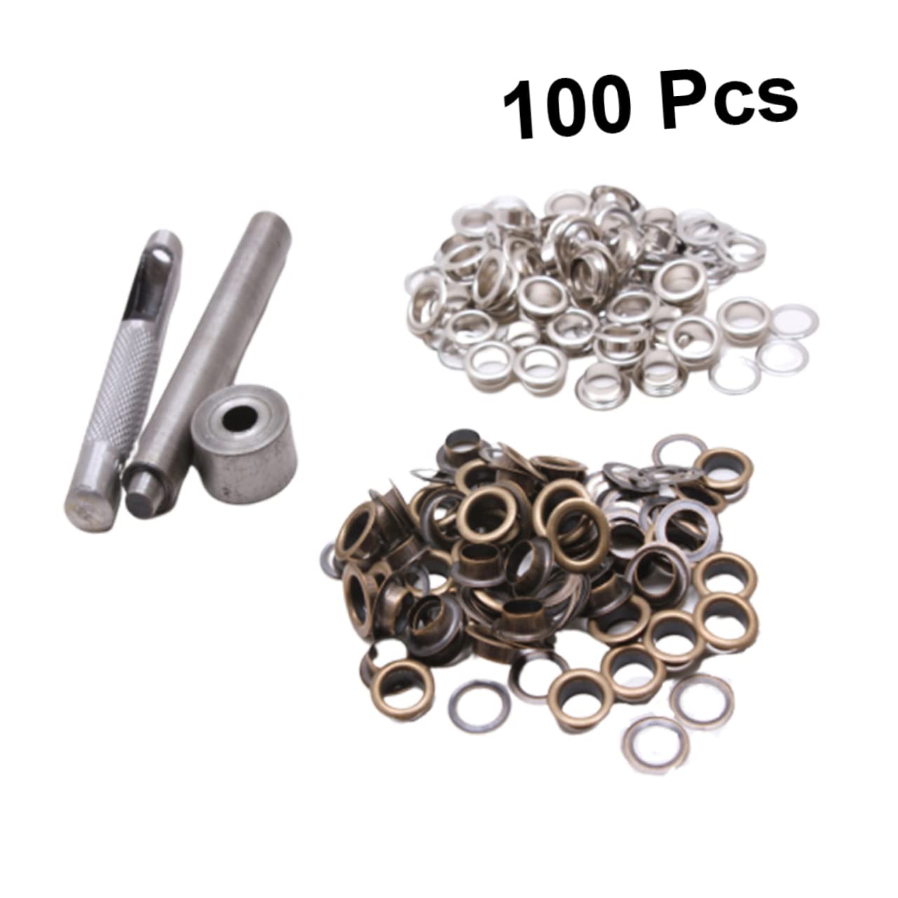ULTECHNOVO 300sets Occhielli Ottone Antico e Argento Con Strumenti Kit Per Abbigliamento Scarpe e Progetti Fai Te Per Colore Resistente e Duraturo