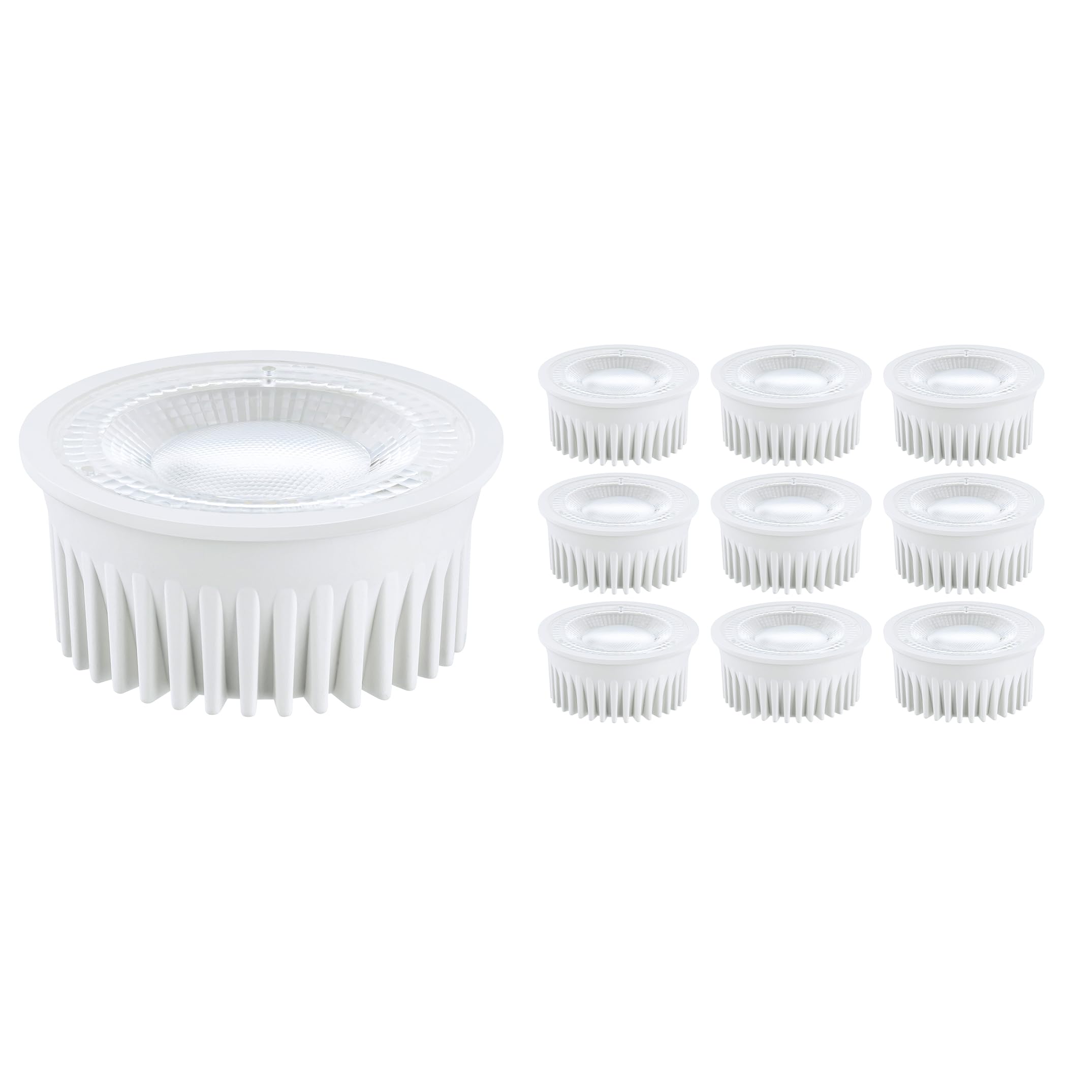 SEBSON Modulo LED 230V Bianco Caldo - Classe di Efficienza Energetica A | Lampadina LED 2,5W, 3000K, 450lm, Sostituisce GU10 MR16 50W, Faretto Incasso ø50x26mm - Set da 10