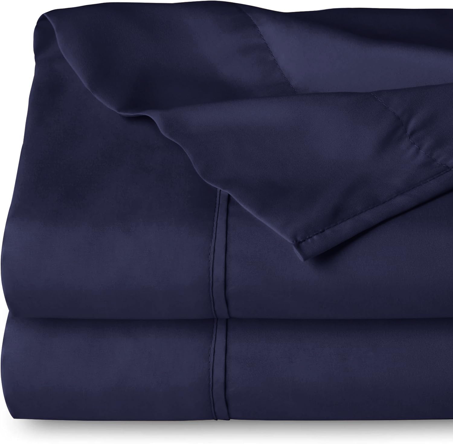 Yorkshire Bedding Navy Flat Sheet King 2 Pack 100% Egyptian Cotton 200 Thread Count Hotel Quality Bed Sheets