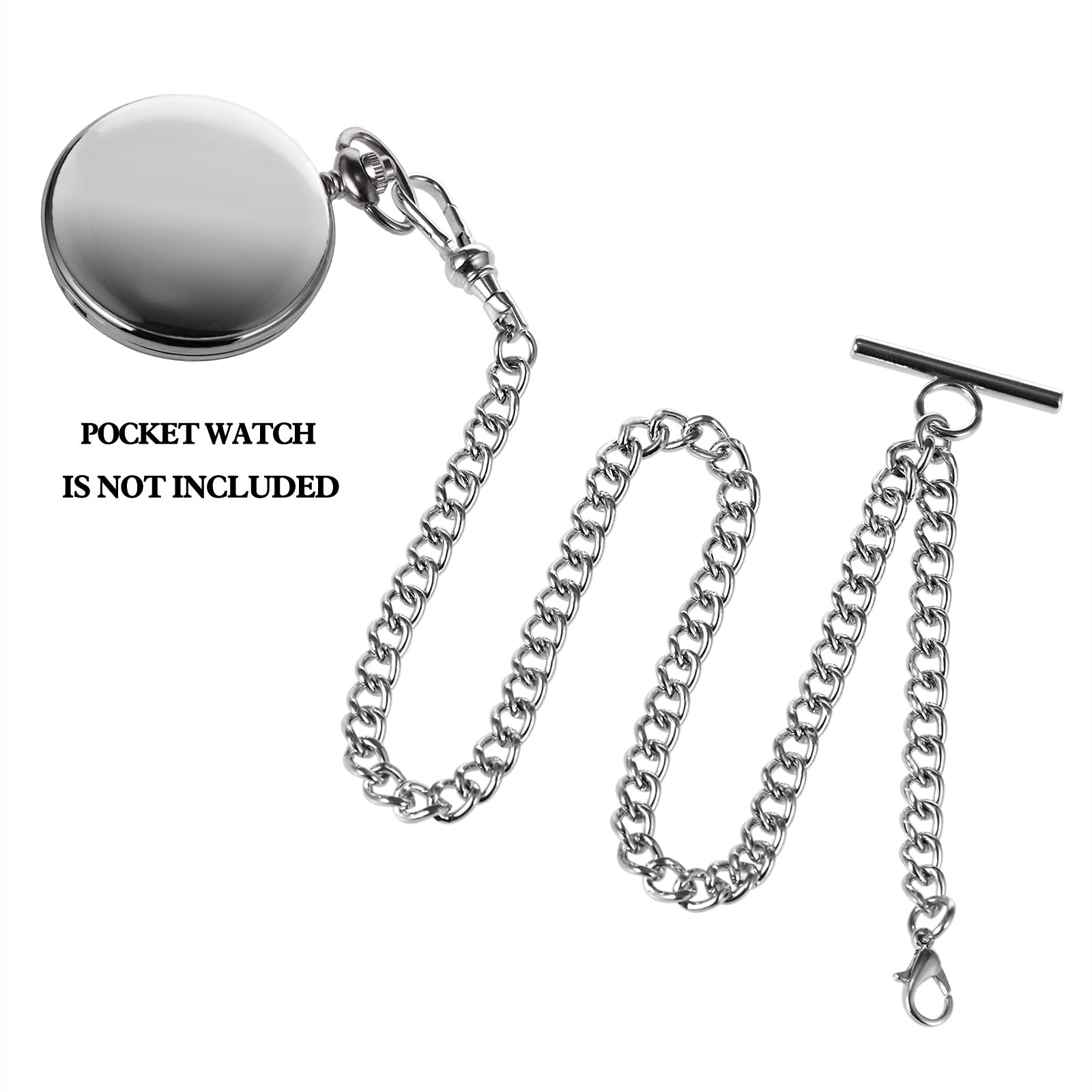 ZTA Albert Chaîne de montre de poche pour homme avec fermoir pivotant avec pendentif motif pieuvre