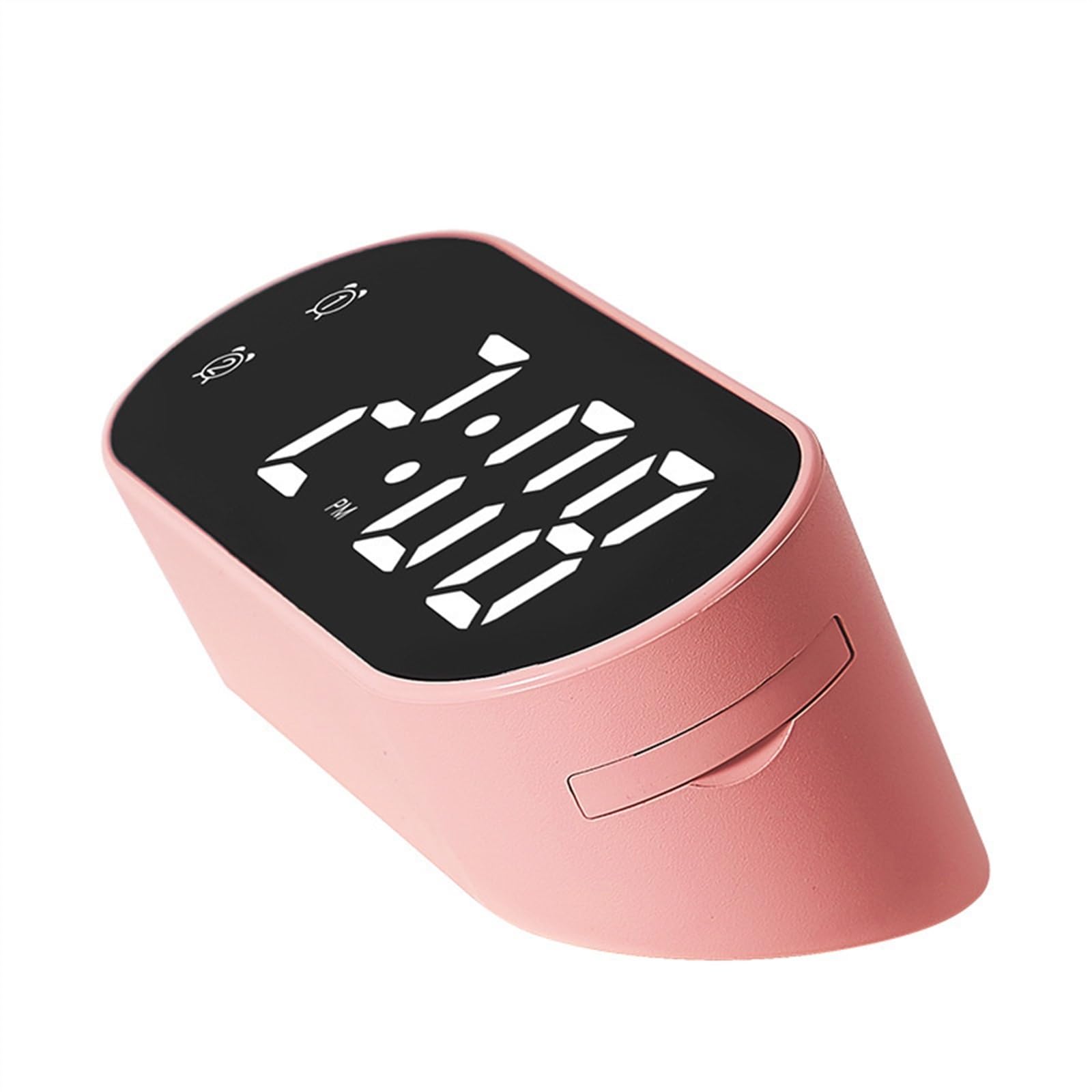 BMKGODN alarm clock， Mini Digital Temperature Date Snooze Table Clock Dual Alarm 99 Min Timing Countdown 12/24H(Pink)