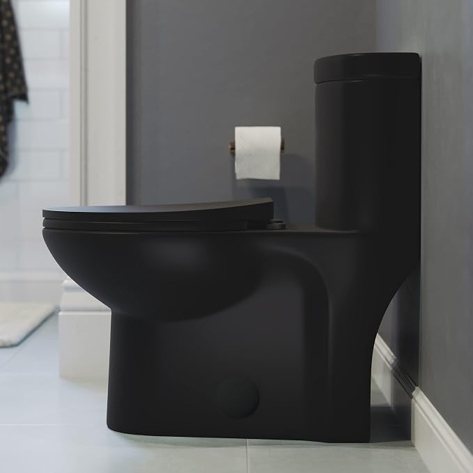 Sanitario alargado Swiss Madison Sublime pieza única Dual Flush negro miniatura 11