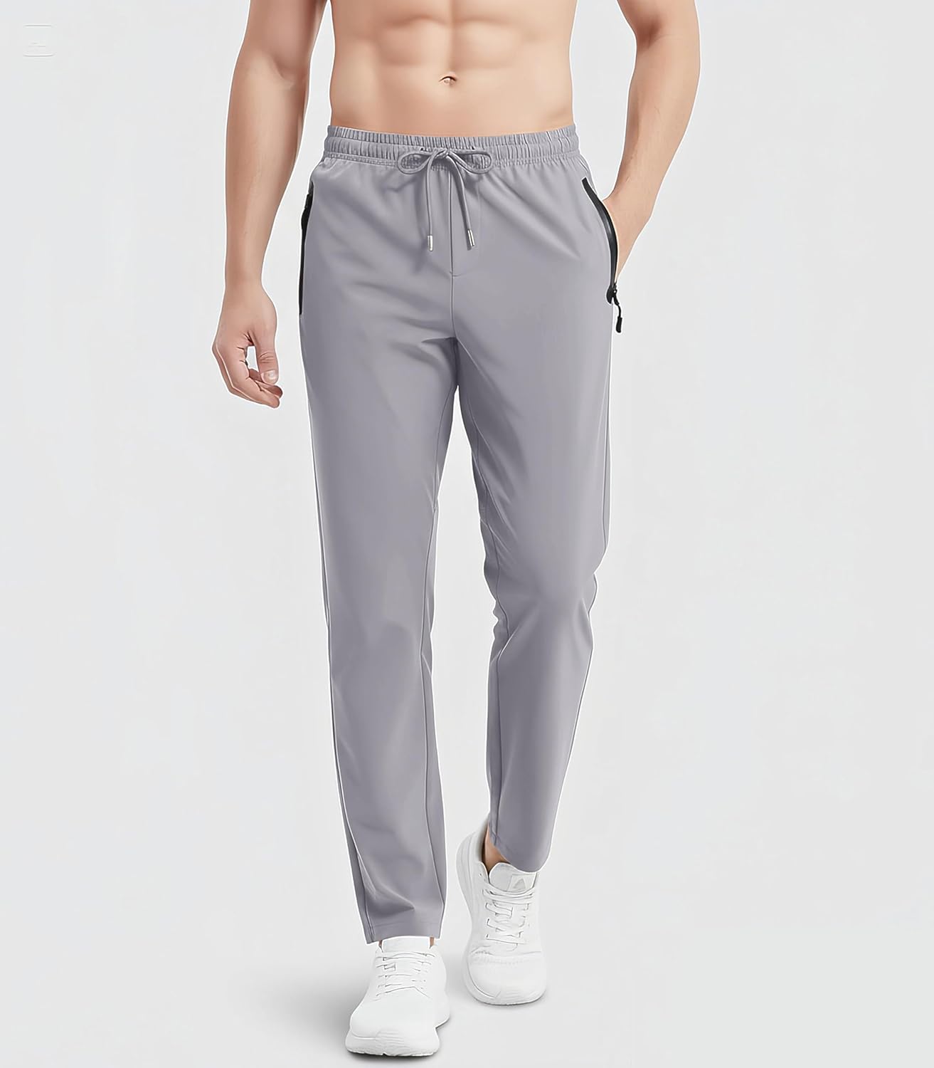 MAGNIVIT Mens Sweatpants with Zipper Pockets Athletic Track Joggers for Men Lightweight Quick-Dry Stretchy Pants for Men - Image 2