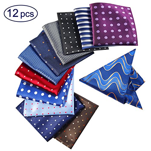Jeatonge Pocket Square For Men Assorted 12 Pack (Style 03)