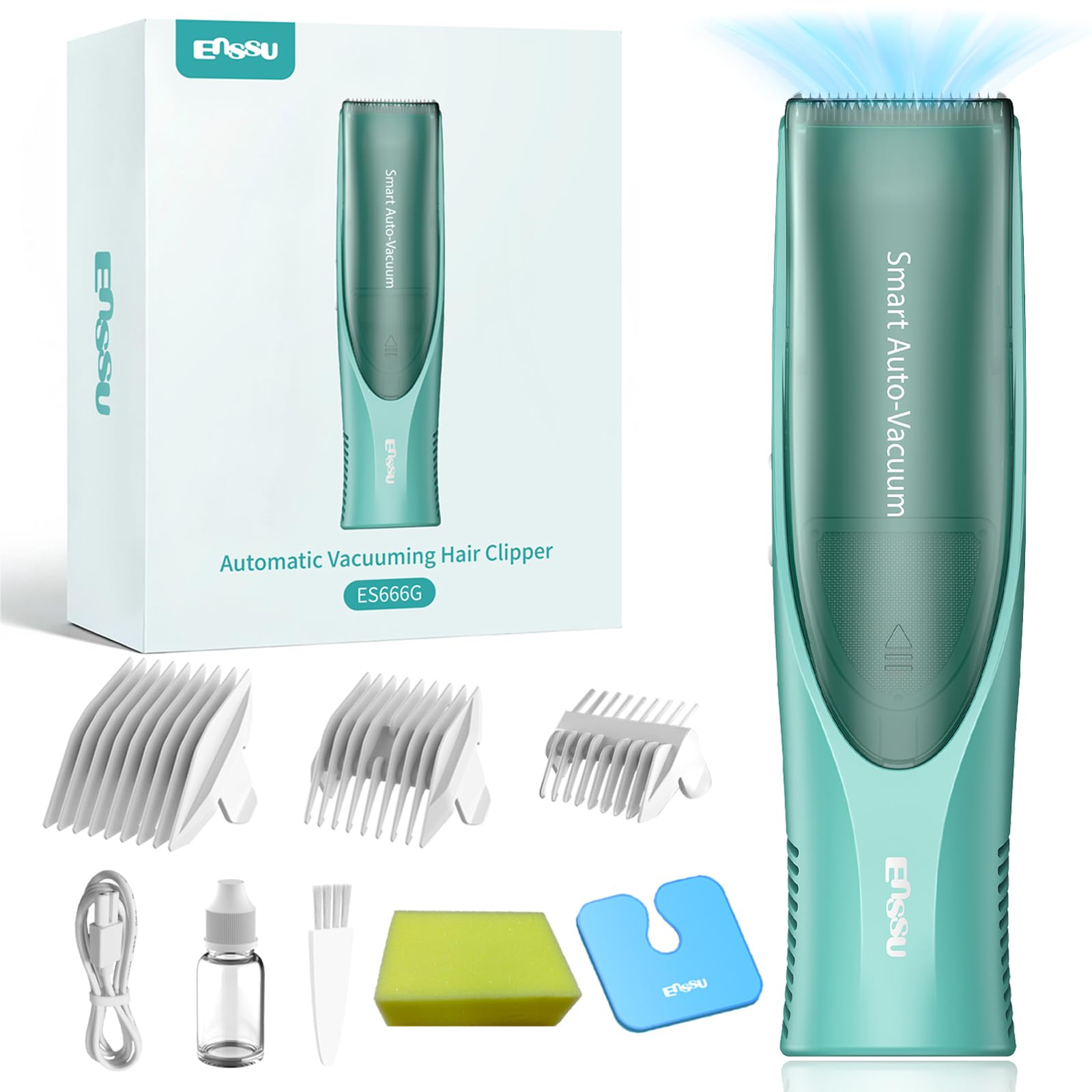 Bufccy Baby Hair Clippers, Low Noise Electric Vacuum Baby Hair Clippers for Kids, Waterproof, Rechargeable Hair Cutting Kit, Cordless Hair Trimmer for