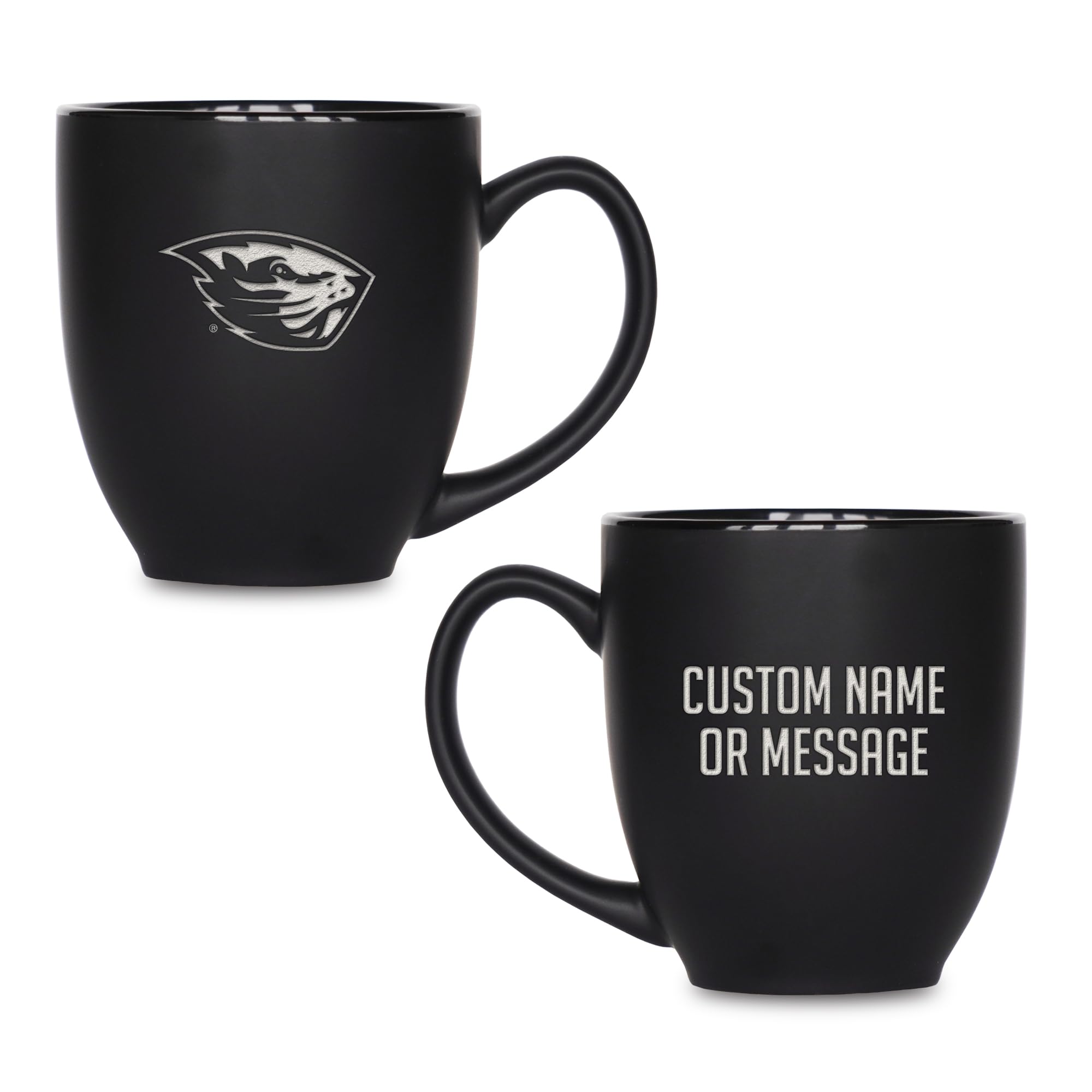 Rico Industries NCAA Primary 15-Oz Personalized Matte Black Bistro Mug - for Hot or Cold Drinks