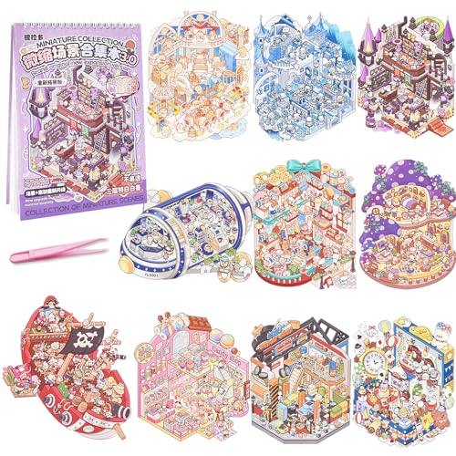 Aifong 10 Sets Big Size DIY 3D Sticker Scene Collection