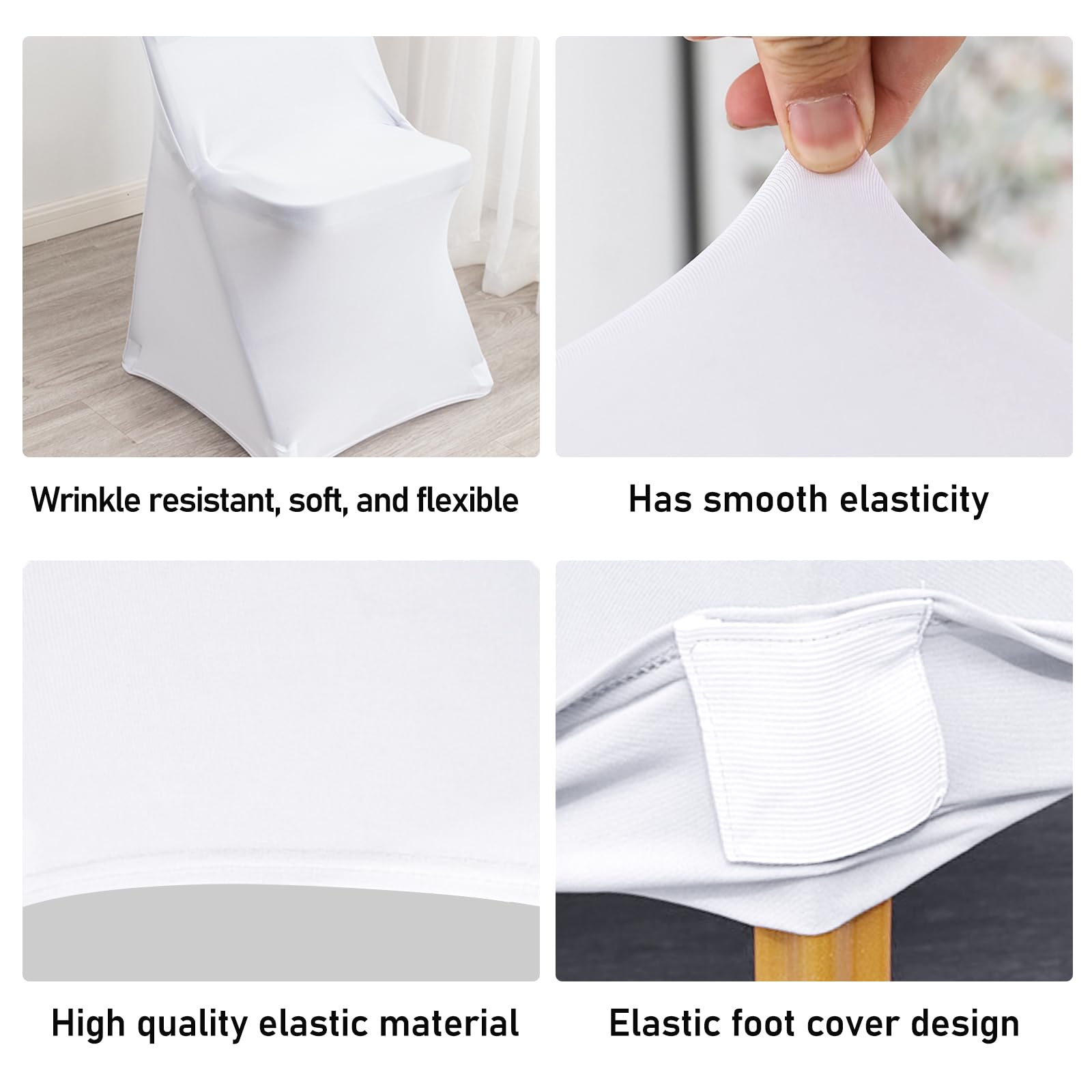 Couverture Housses de Chaise Mariage, 10 Pièces Housse de Chaise Extensible, Lavable Universel Housses de Chaise de Salle à Manger, Housse de Salle à Manger pour Mariages Banquets Cérémonie Hôtel