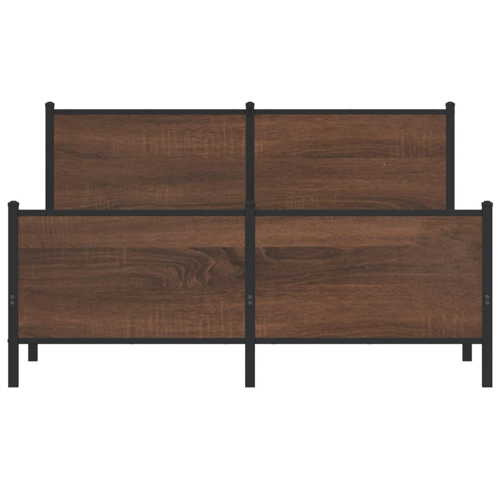 WGYHOME metalowa rama łóżka 160 x 200 cm, brązowa, imitacja dębu, ze stali ze środkowymi nóżkami i miejscem do przechowywania pod łóżkiem, dla dorosłych