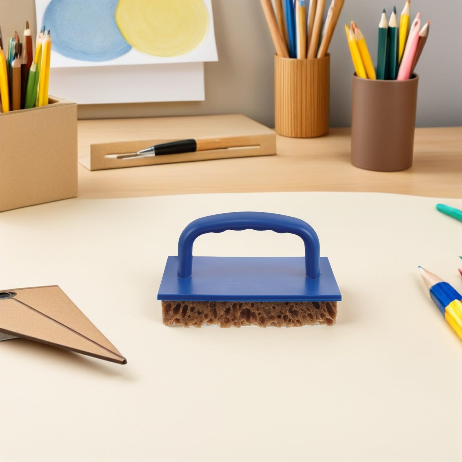 HOMSFOU Spugna per Pittura Artistica Applicatore di Spugna per Texture Spugne Riutilizzabili per Decorazione Strumenti per Pittura Fai da Te