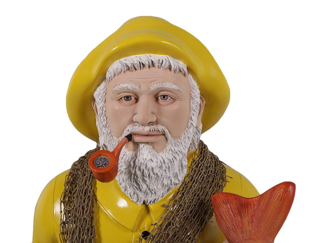 Nautical Tropical Salty Fisherman Wall Hanging Sculpture (Painted)