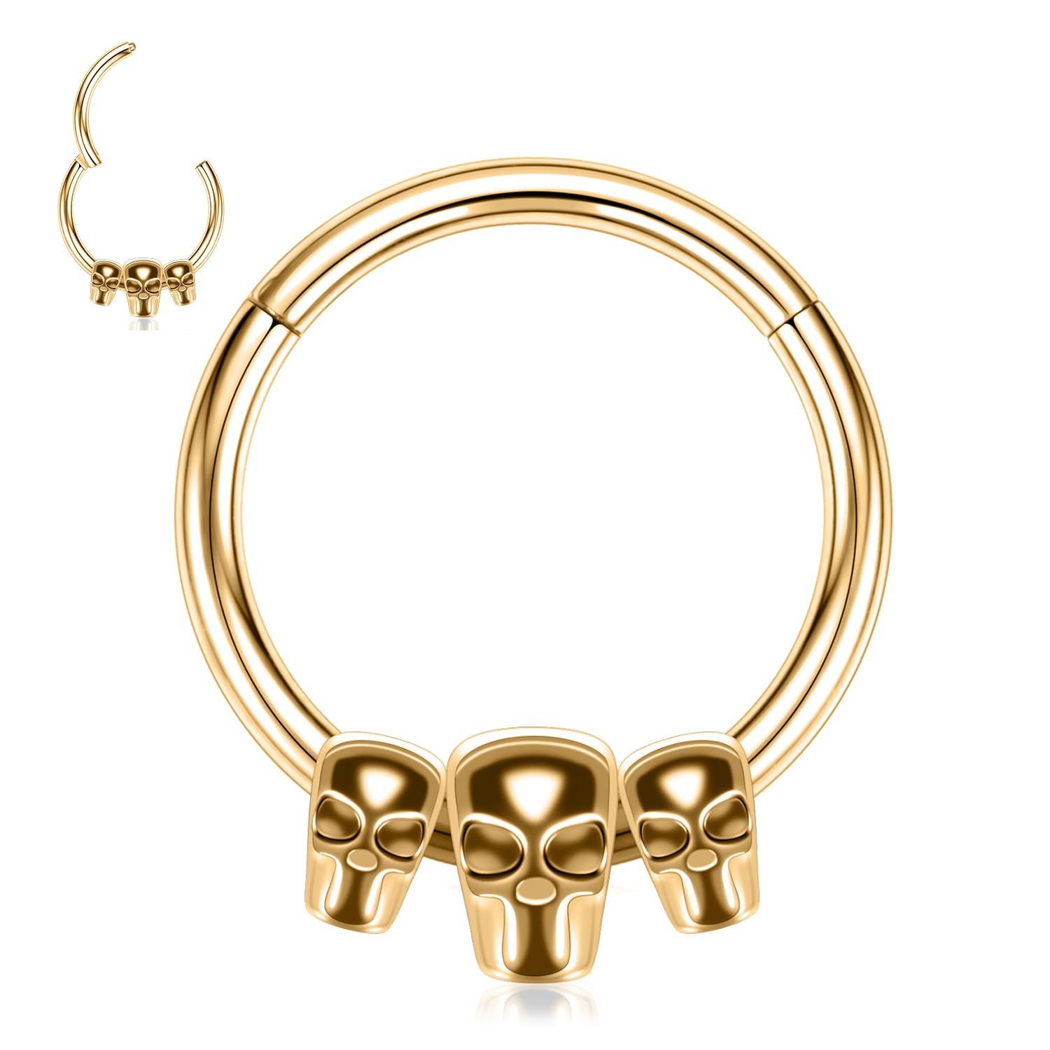 hengkaixuan Unique Animal Shape Septum Nose Ring Septum Jewellery 16G Daith Earrings Surgical Steel Nose Hoop Septum Clicker Conch Piercing Jewellery Rook Helix Tragus Cartilage Lobe Hoop Earring — view 15