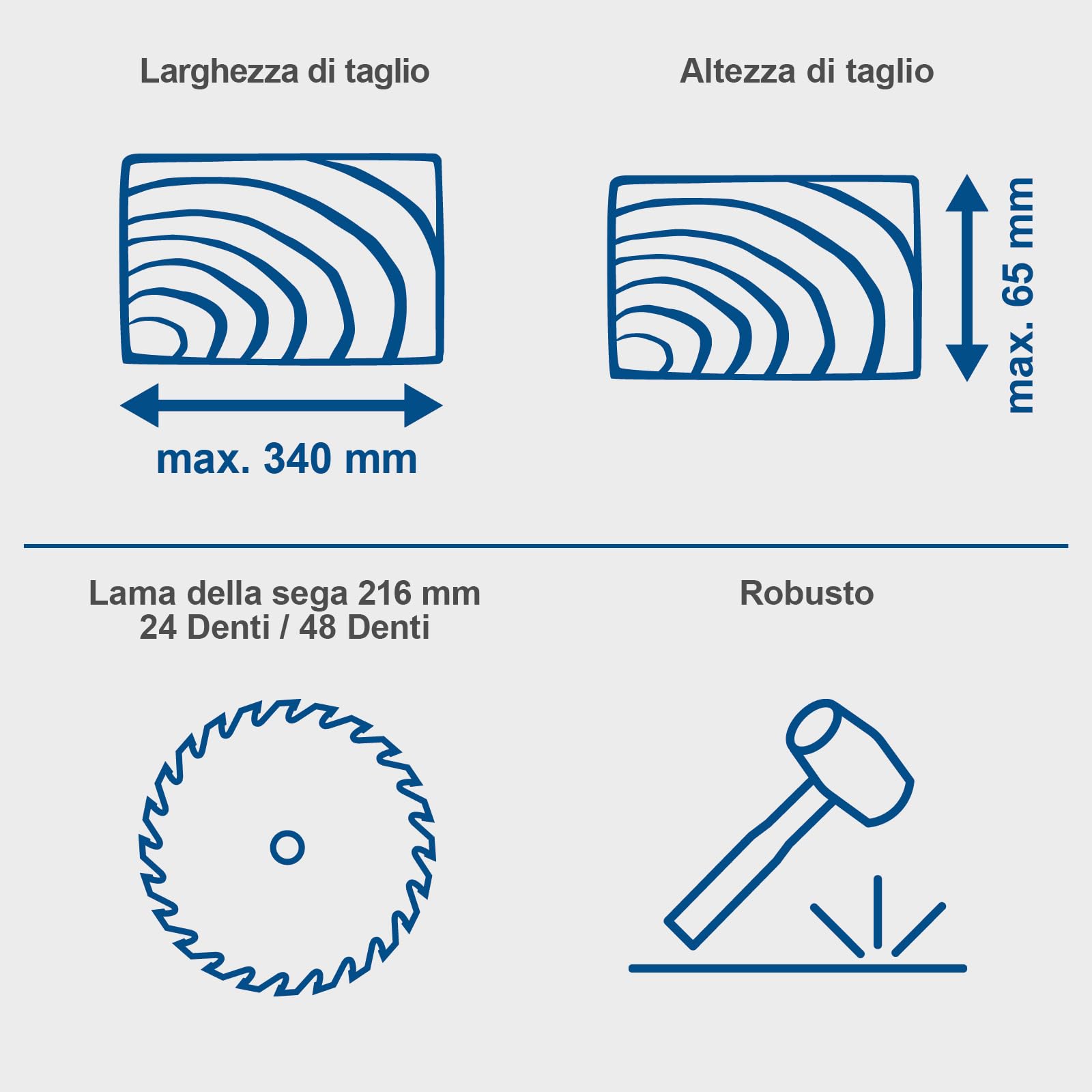Scheppach Troncatrice radiale HM216 con laser | Lama Ø 216 mm | Potenza 2000W | Tavola girevole con bloccaggio rapido | incl. 2 lame