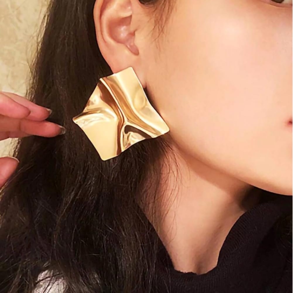 Fashion Gold Geometric Irregular Drop Dangle Earrings for Women Boho Silver Statement Stud Earrings Minimalist Earrings Jewelry Gift - Image 6