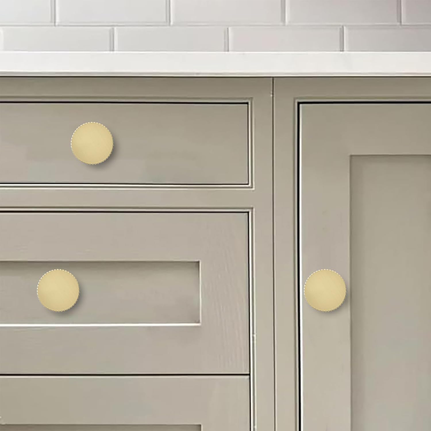 khtumeware 30 Pack Knob Brushed Gold Cabinet Knobs Solid Heavy-Duty Bifold Closet Door Matte Gold Knobs Cabinet Hardware Handle for cabinets Dressers Pull for Bathroom Kitchens