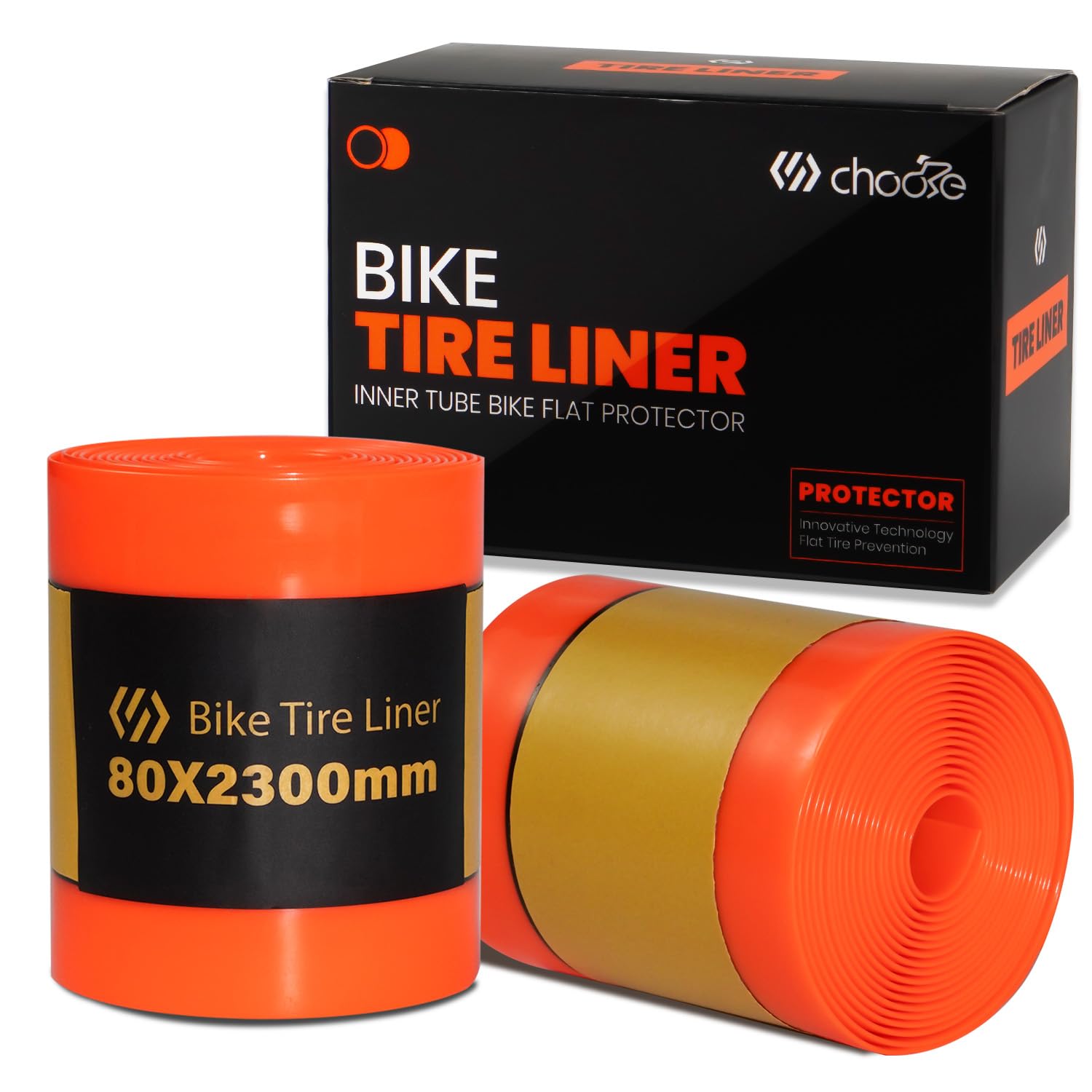 Chooee Fat Self-adhesive Bike tyre liner,Anti-puncture Tyre Liner for 20"/24"/26" Mountain Bike Puncture Tyre Liner,2 pack-80mm Bicycle Inner Tube Flat Protection