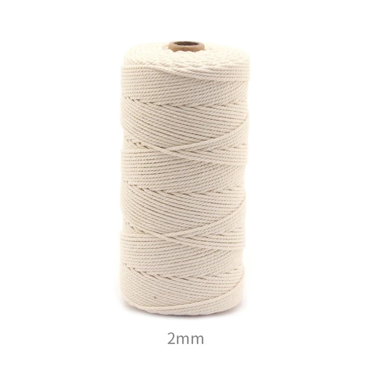 Sznurek bawełniany, Cotton Macrame Cord Braided Round 1-6mm 100-200m For DIY Crafts And Plant Hangers(2mm,200m)