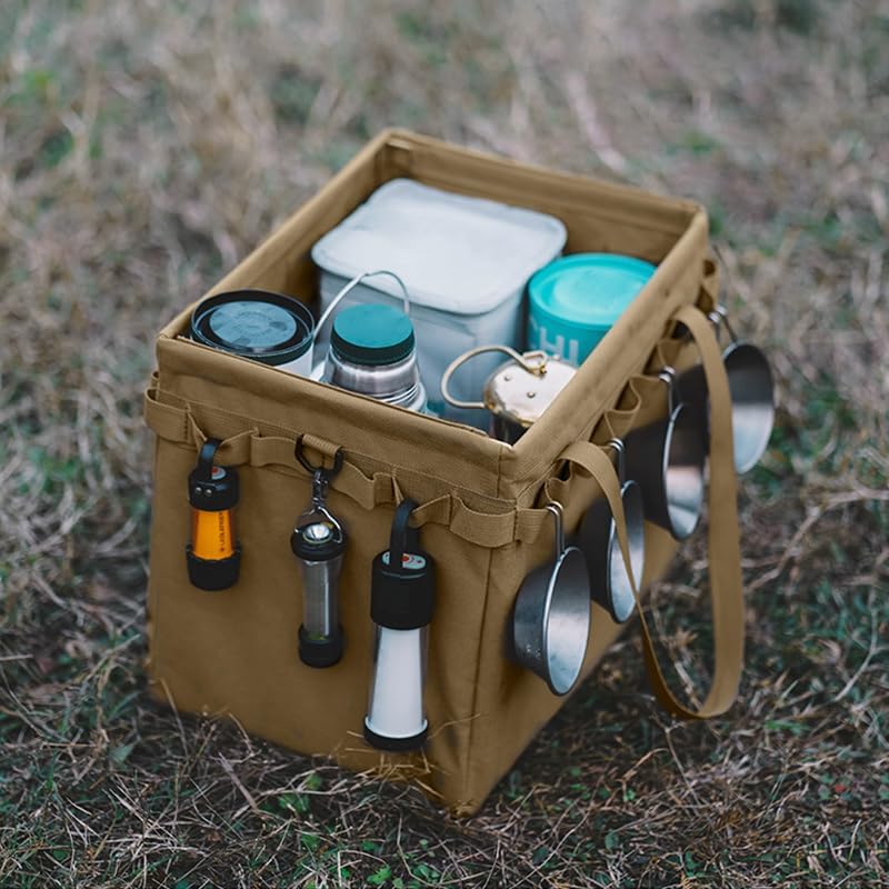 Miniatura 7 de TOMSHOO Bolsa de almacenamiento para campamento con asas, bolsa de herramientas de 25 litros, plegable, bolsas tácticas para jardín al aire libre,