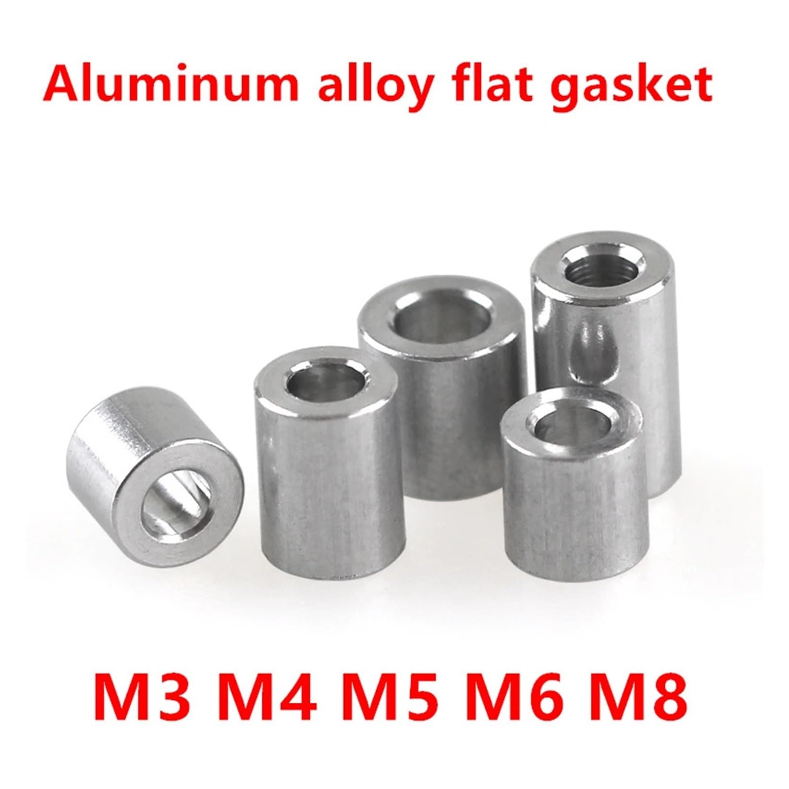 Distanziali in alluminio, 10 rondelle piatte in alluminio M3-M8, boccola guarnizione (L 6 mm, M8 x 16 x L, 10 pezzi)