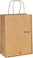 Vista 20 de JET PAPER BAGS - Bolsas grandes de papel marrón con asas de 13 x 7 x 17 pulgadas [25 piezas] Prime para llevar, comestibles, golosinas, venta al por