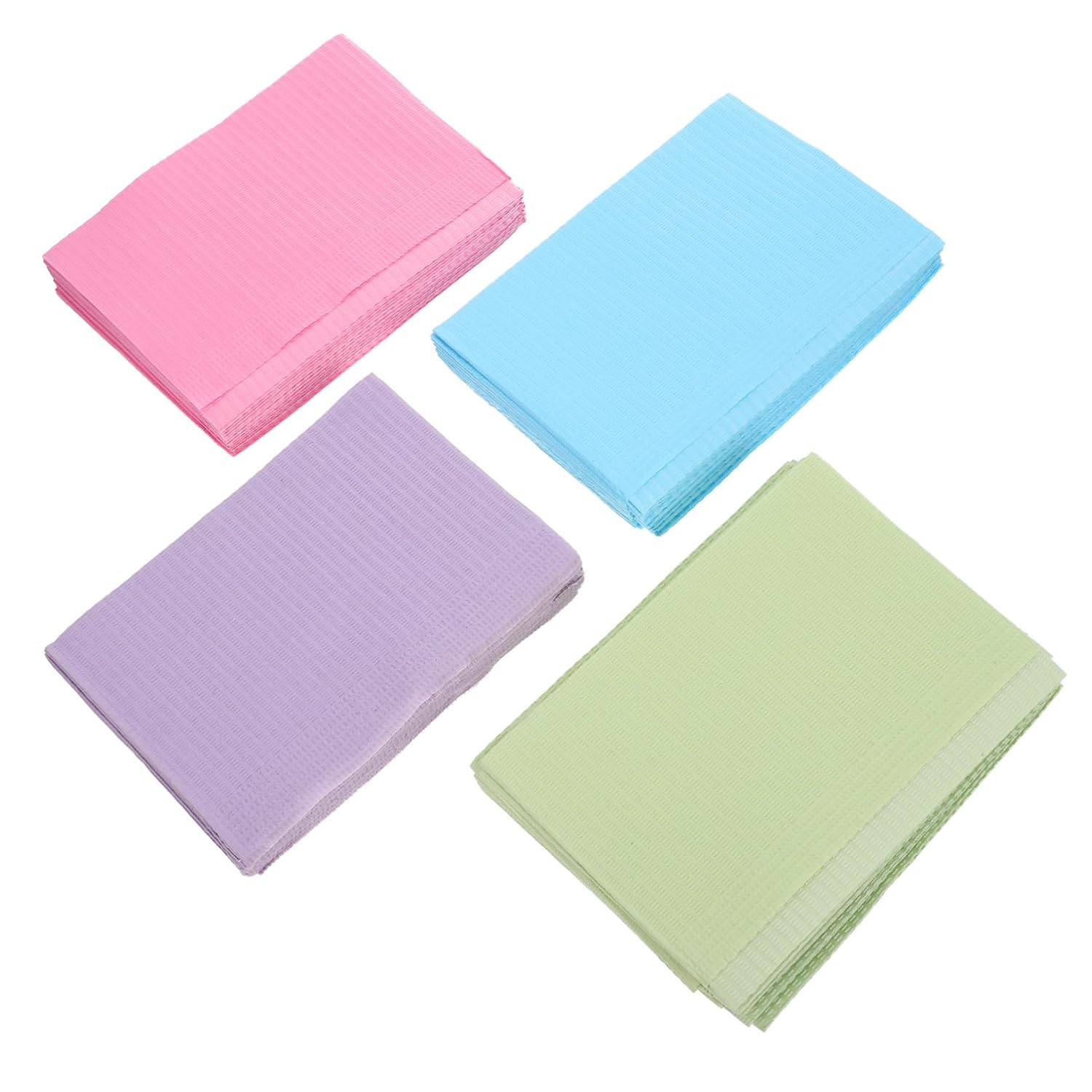 40pcs Disposable Dental Bibs Strapless Oral Inspection Towels Soft and Comfortable Treatment Supplies Skin-Friendly for Clinics and Salons Blue Pink Green Purple