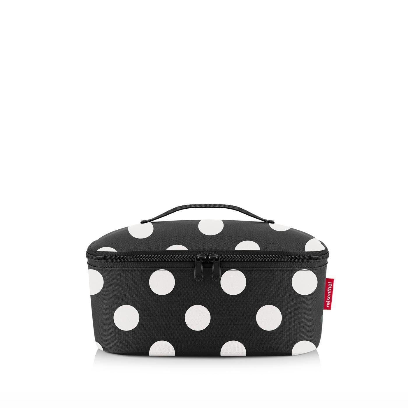 reisenthel Coolerbag M pocket torba chłodząca z materiałem wierzchnim z butelek PET pochodzących z recyklingu, idealna na obiad w podróży, kolor: dots white
