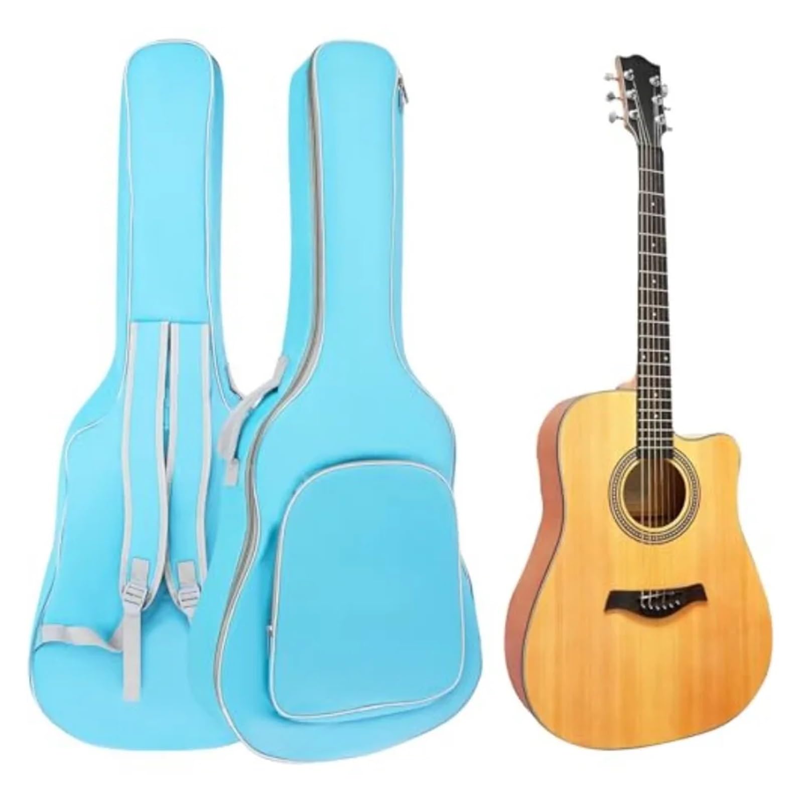 Funda para Guitarra Bolsa for Guitarra acústica de 40 y 41 Pulgadas, con Correas Ajustables for los Hombros, Impermeable, y Acolchada, de Gran Capacidad