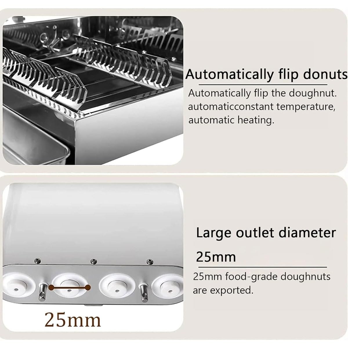Máquina Comercial para Hacer donas, máquina de 4/6 Filas Totalmente automática con Panel de Control Inteligente, freidora eléctrica para la producción de donas de 1800 (6 Rows)