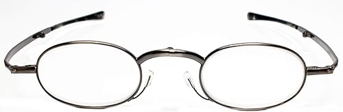 Miniatura 3 de Calabria Gafas de lectura plegables con especificaciones plateadas, lectores de bolsillo plegables para hombres y mujeres, estuche rígido negro,