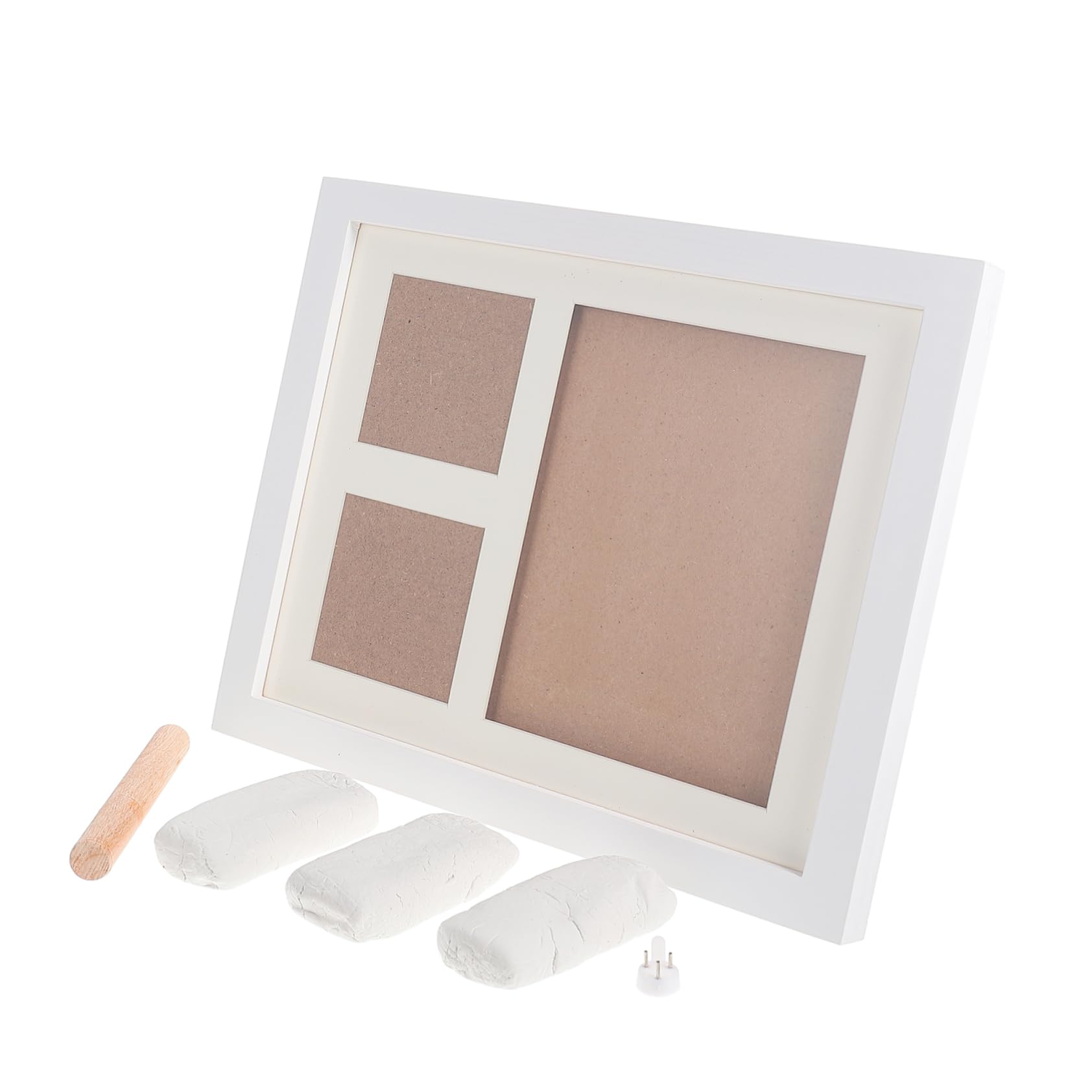 Ciieeo Marco de Fotos DIY Impresión, Kit de Tres Compartimentos de Madera