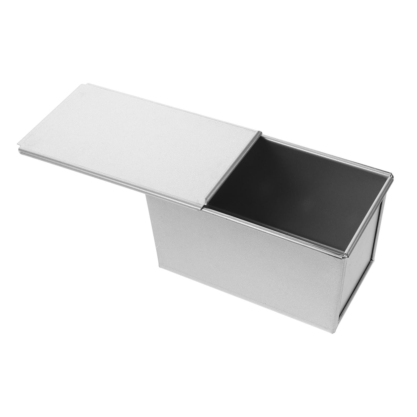 Zerodeko Rechteckige Brotform mit Deckel Toastbox aus Aluminiumbeschichtung Backform für Küche Brotorganizer Tragbar Brottablett Wiederverwendbar Antihaftbeschichtete