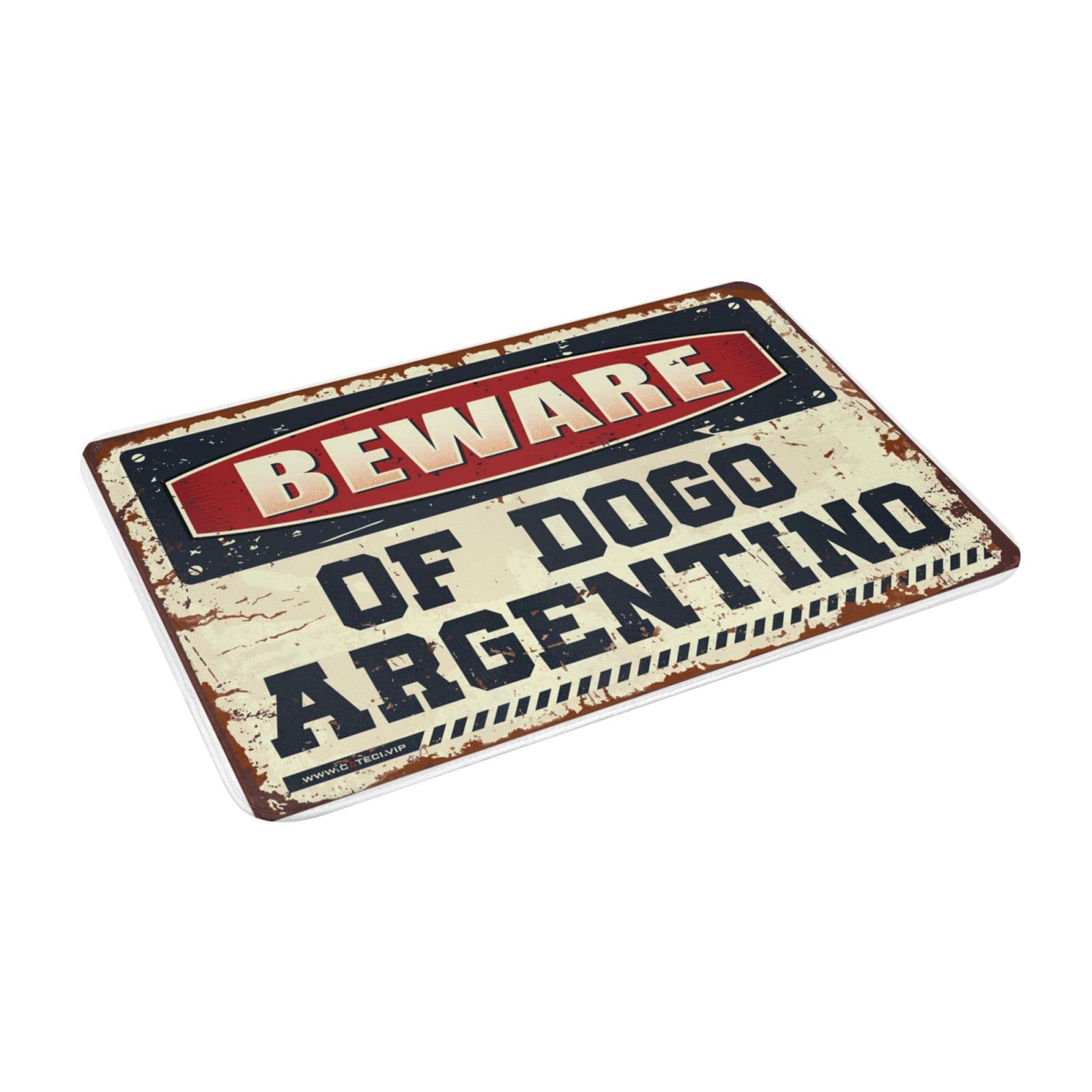 Maty pod drzwi wejściowe do wewnątrz, 'Beware of Dogo Argentino', wycieraczka, maty do drzwi wejściowych, na zewnątrz, do jaskini męskiej, rzeczy (65 x 90 cm)