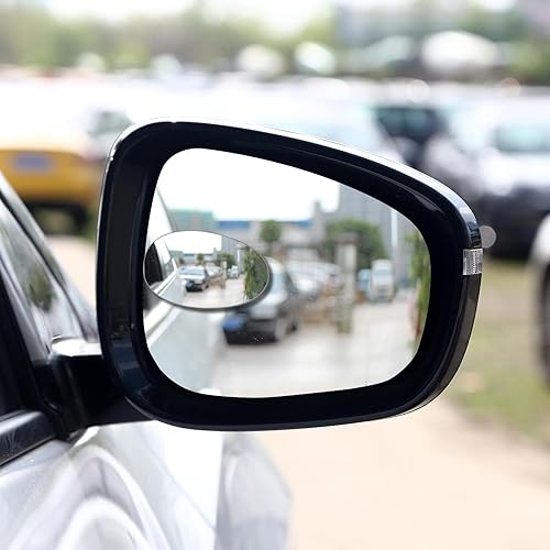 Miniatura 5 de 2 espejos de punto ciego, ovalados, ultrafinos, sin marco, de cristal HD, convexo, con palo ajustable de gran angular para coches, SUV y camiones,