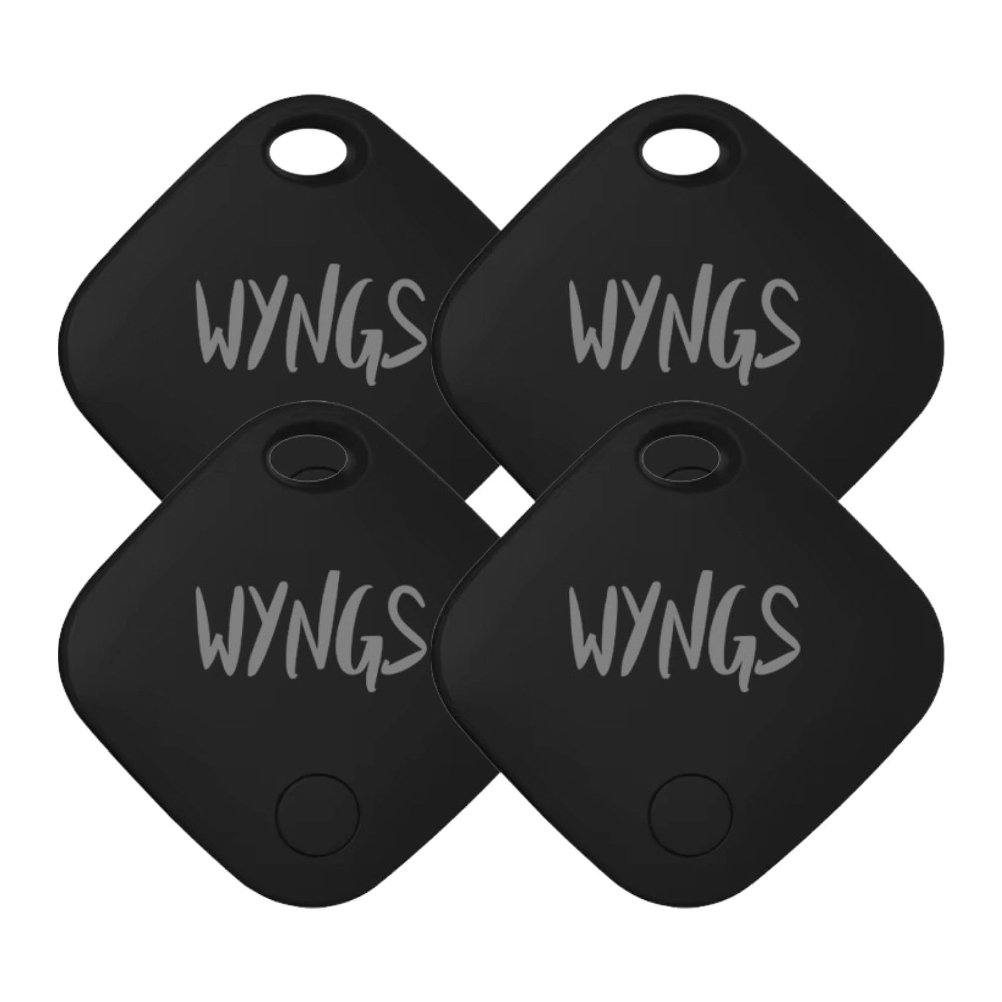 WYNGS Smart Air Tag, Porte-clés Intelligent (Compatible Uniquement avec iPhone) - Noir - Lot de 4