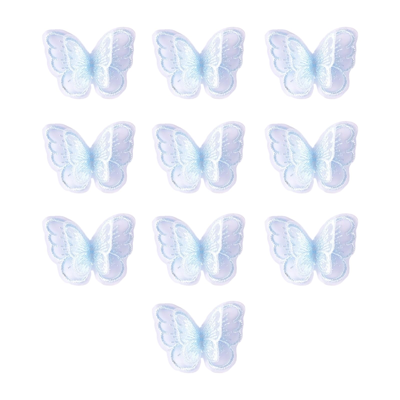 Buxuaaaa 10Pcs Embroidery Butterfly Sew on Patches Embroidered Appliques for Sewing Craft Wedding Bridal Dress Embellishment Butterfly Appliques for Clothes