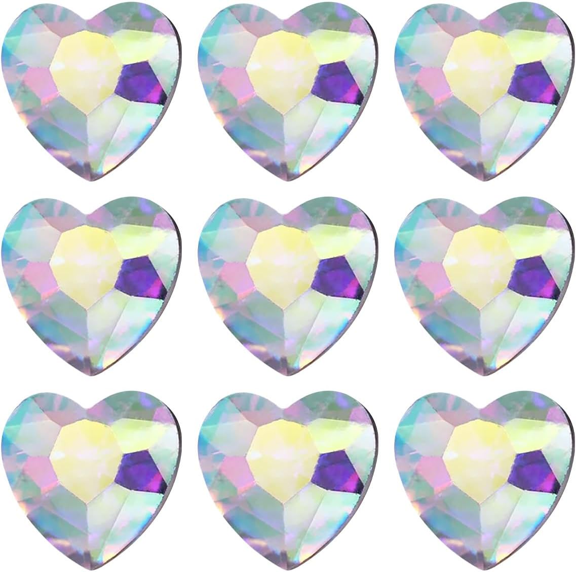 6PCS 27mm Hand Point Back Heart Glass DIY Crystal Rhinestone, Crystal Gems for Craft Jewelry Costume Dress Nail Charms,Medium