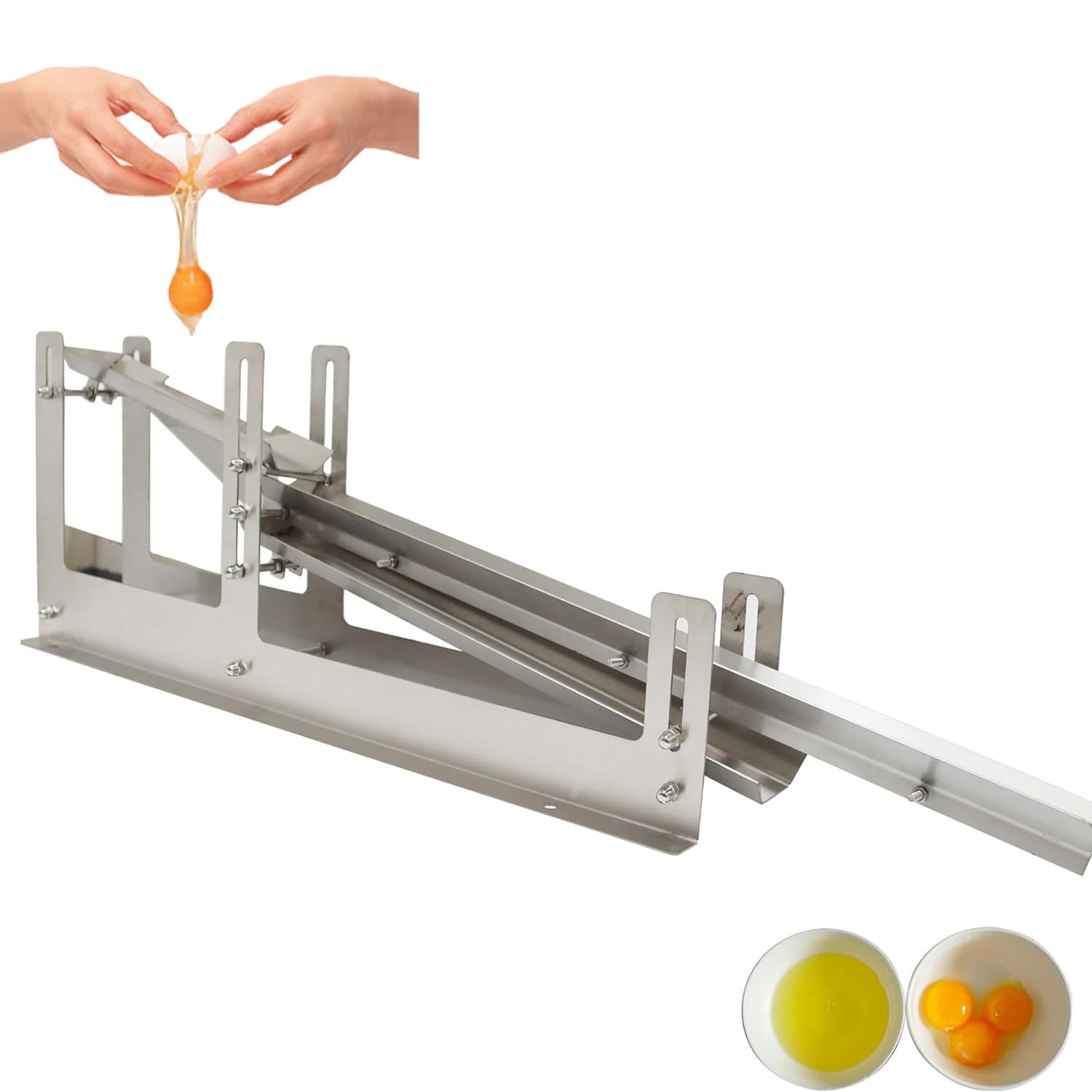 CelyToe Heavy Duty Manual Egg Separator & Egg White Separator, Mechanical Stable Design, No Noise, Adjustable Height & Flow, Efficient for Continuous Egg Yolk White Separating