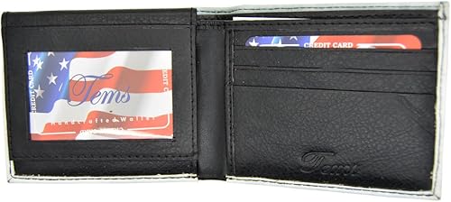 Miniatura 2 de Tems Billetera plegable de piel sintética hecha a mano para hombre, bandera de Estados Unidos, RojoBlancoAzul, Billetera plegable
