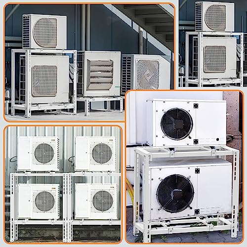 Wspornik klimatyzatora dwuwarstwowy uchwyt montażowy do 9000 BTU-45000 BTU Mini Split klimatyzator, odporny na warunki atmosferyczne, uniwersalny stojak podłogowy ze skraplaczem, wytrzymały