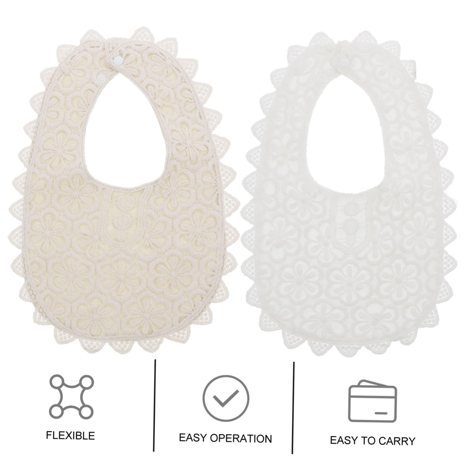 VICASKY 6piezas Baberos De Encaje Para Babero De Comida De Algodón Para Saliva y Comida Accesorios Para Bebés