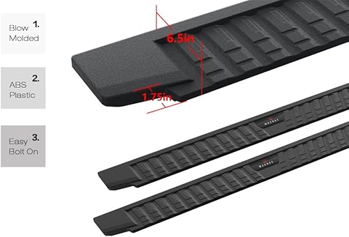 Miniatura 3 de APS Estribos de barras Nerf de estilo de moldeo por soplado negro compatibles con Nissan Frontier 2005-2024 Crew Cab