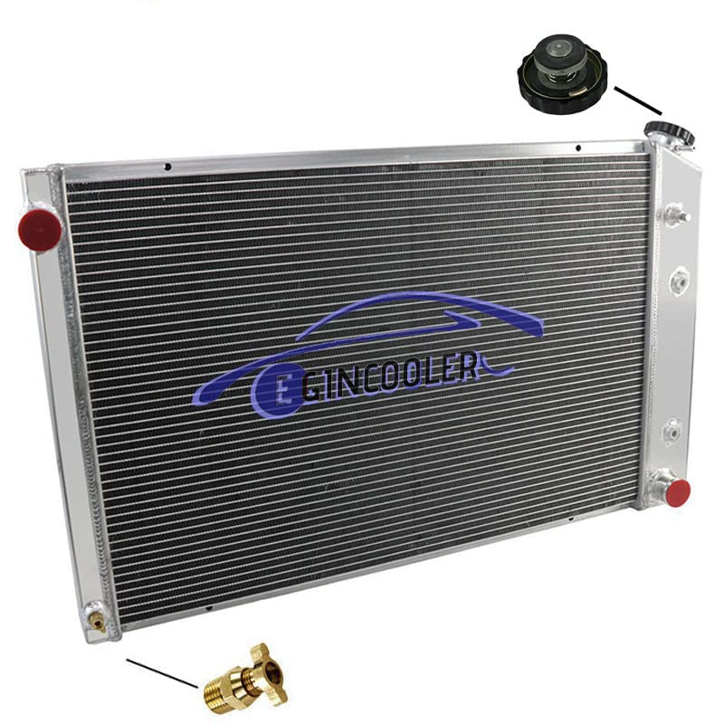 4 Row Radiator for 1973-1991 Chevy GMC C/K Series Pickup & Trucks C10 C 20 C30 K10 K20 K30, Multiple V8 Models All Aluminum Radiator