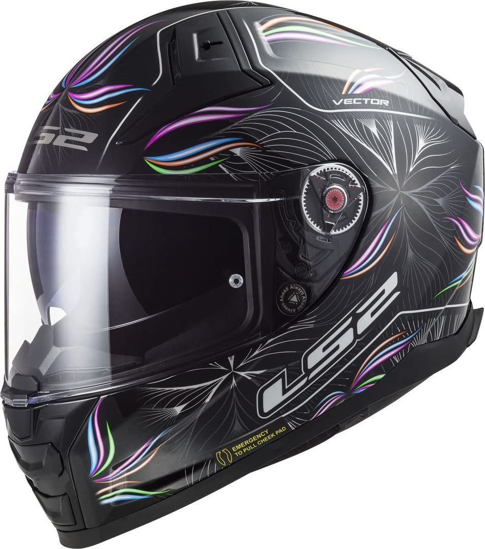 LS2 Full Face Motorcycle Helmet. Vector II Road Touring Motorbike Lid. FF811. ECE22.06 - Tropical - Black White - XXL