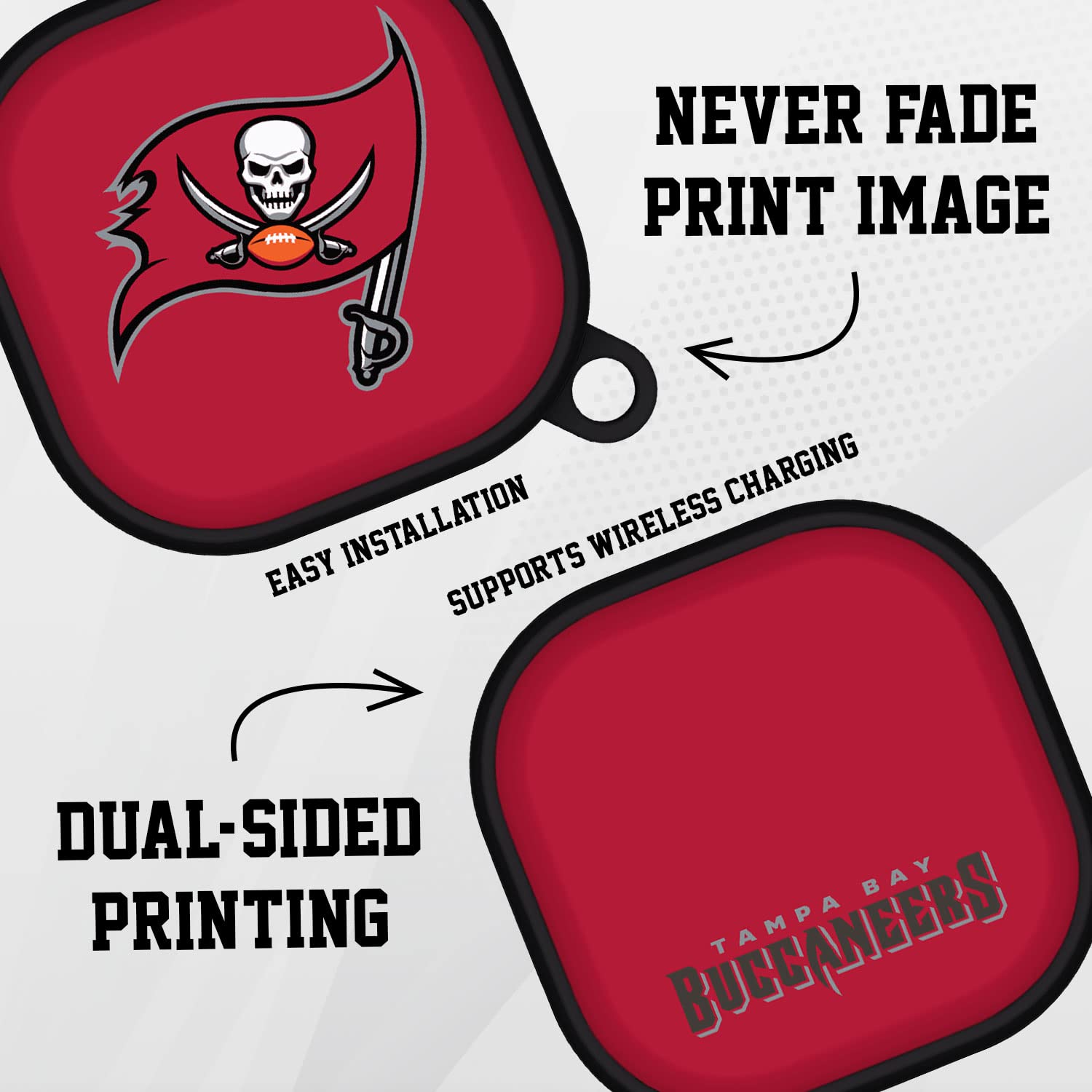 GAME TIME Tampa Bay Buccaneers HDX Case Cover Compatible with Samsung Galaxy Buds Pro (Classic)