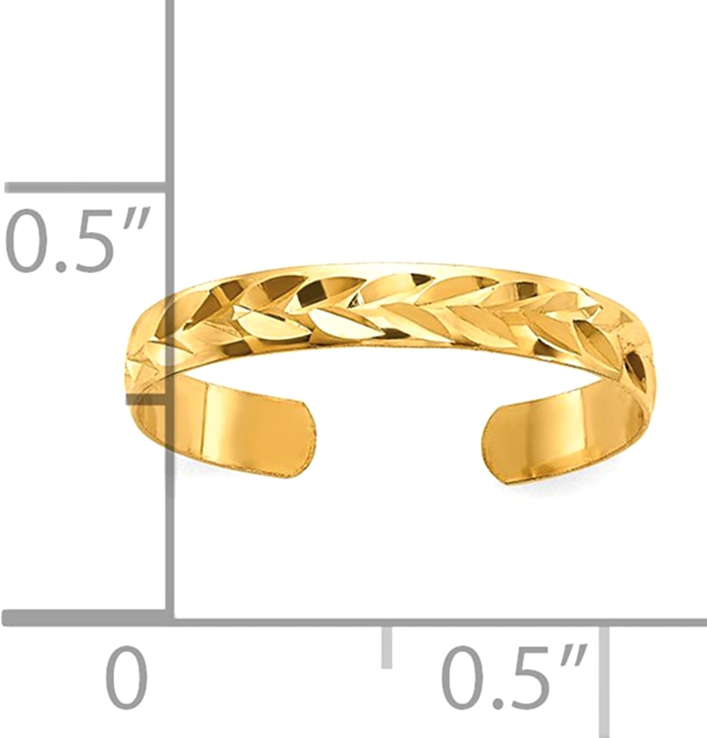 Jewelry Affairs 10K Yellow Gold Diamond-Cut Toe Ring for Ladies