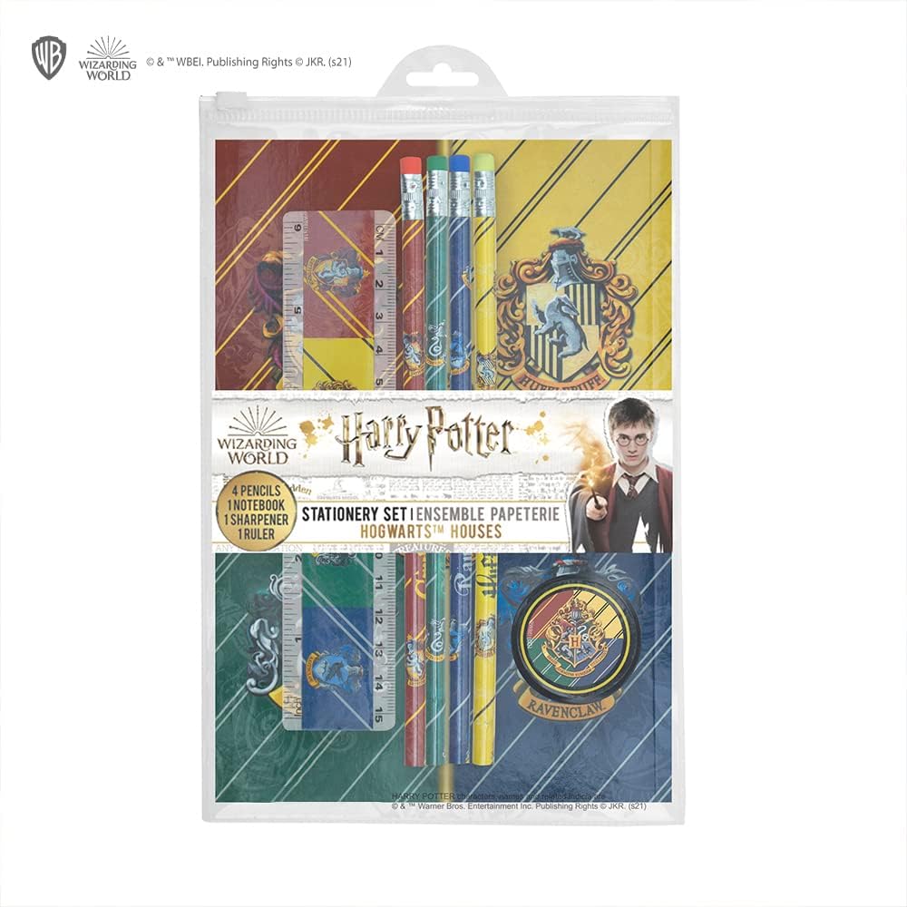 Cinereplicas Harry Potter - Stationery Set Hogwarts Houses - Official License