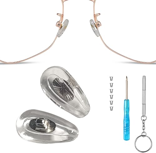 Miniatura 8 de Almohadillas de silicona suave para la nariz, 6 pares de almohadillas de nariz con núcleo de metal atornillado, kit de reparación de almohadillas