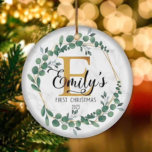 Vista 77 de TM TEEMAN Adorno de Navidad para bebé 2024, adorno personalizado de primera Navidad con foto, recuerdo de la primera Navidad del bebé, adorno Bebé 12