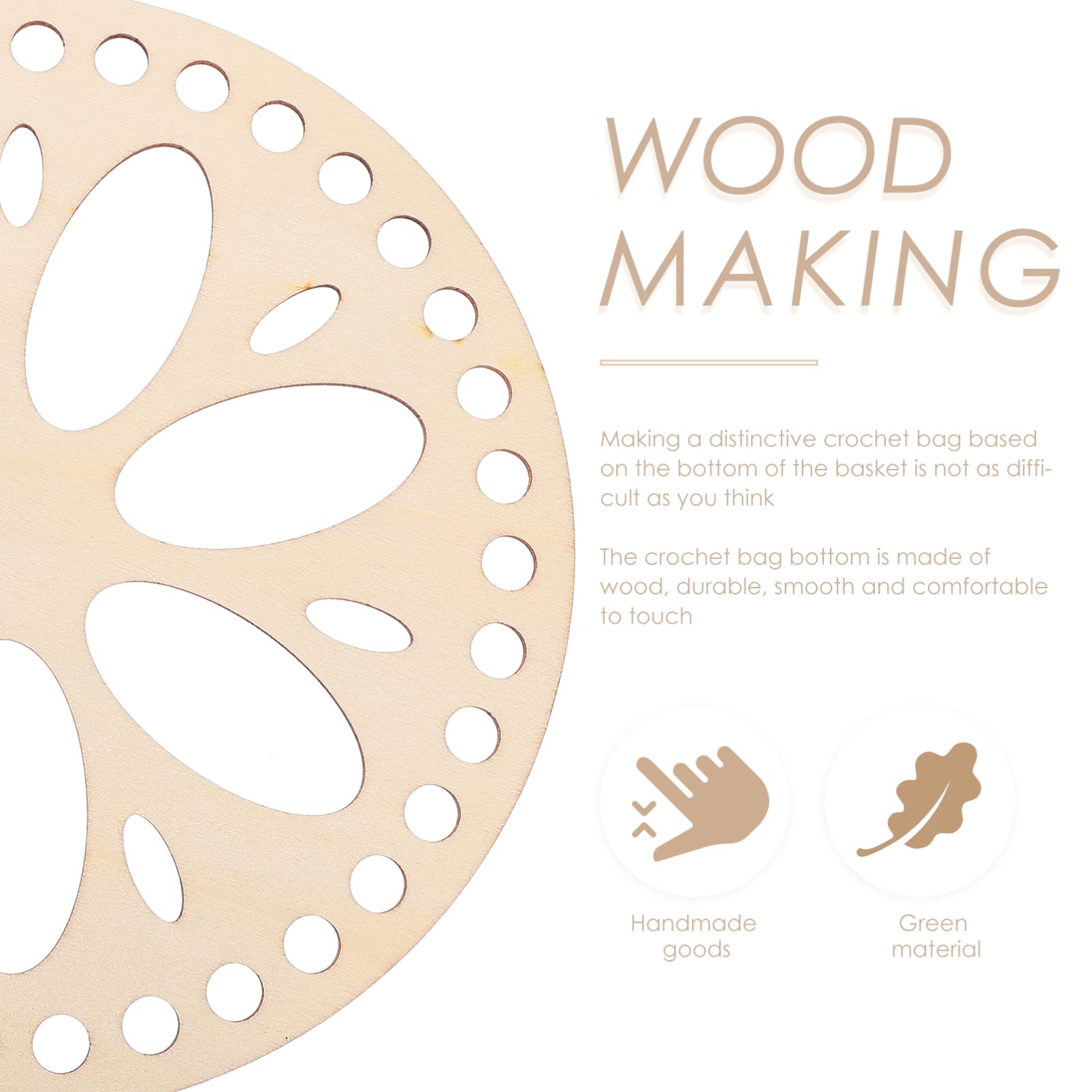 Ciieeo 2-Pack Wooden Crochet Basket Bases - Oval Shape For DIY Bag Making & Craft Projects